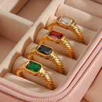 Load image into Gallery viewer, Cross Striped Baguette Diamond Ring