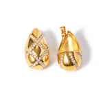 Load image into Gallery viewer, Dainty Gold Diamond Striped Droplet Earrings