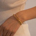Load image into Gallery viewer, 18k Interlaced Trio Bangle Cuff Bracelet