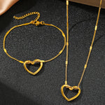 Load image into Gallery viewer, Romantic Heart Woven Necklace and Bracelet Set
