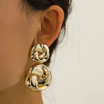Load image into Gallery viewer, Stacked Pretzel Spiral Twist Earrings