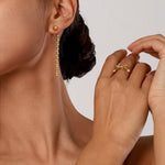 Load image into Gallery viewer, Dainty Golden Bead Tassel Earrings