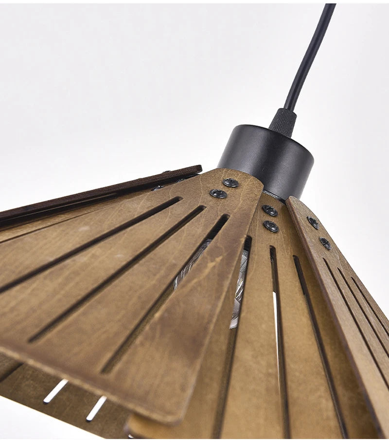 Wabi-Sabi Style Wood Pendant Light Fixture