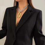 Load image into Gallery viewer, Chunky Two Tone Paperclip Bold Necklace