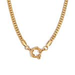 Load image into Gallery viewer, 18k Anchor Wheel Clasp Chain Necklaces