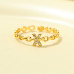 Load image into Gallery viewer, Dainty Diamond Letter Initial Ring