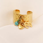 Load image into Gallery viewer, Dainty Adjustable Letter Initial & Heart Pendant Ring