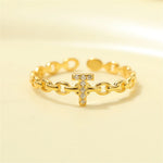 Load image into Gallery viewer, Dainty Diamond Letter Initial Ring