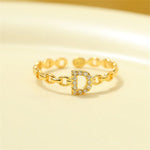 Load image into Gallery viewer, Dainty Diamond Letter Initial Ring