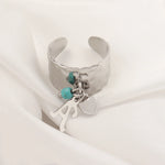 Load image into Gallery viewer, Dainty Adjustable Letter Initial & Heart Pendant Ring