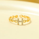 Load image into Gallery viewer, Dainty Diamond Letter Initial Ring