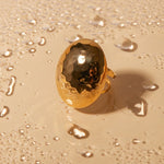 Load image into Gallery viewer, 18k Hammered Oval Dual Band Ring