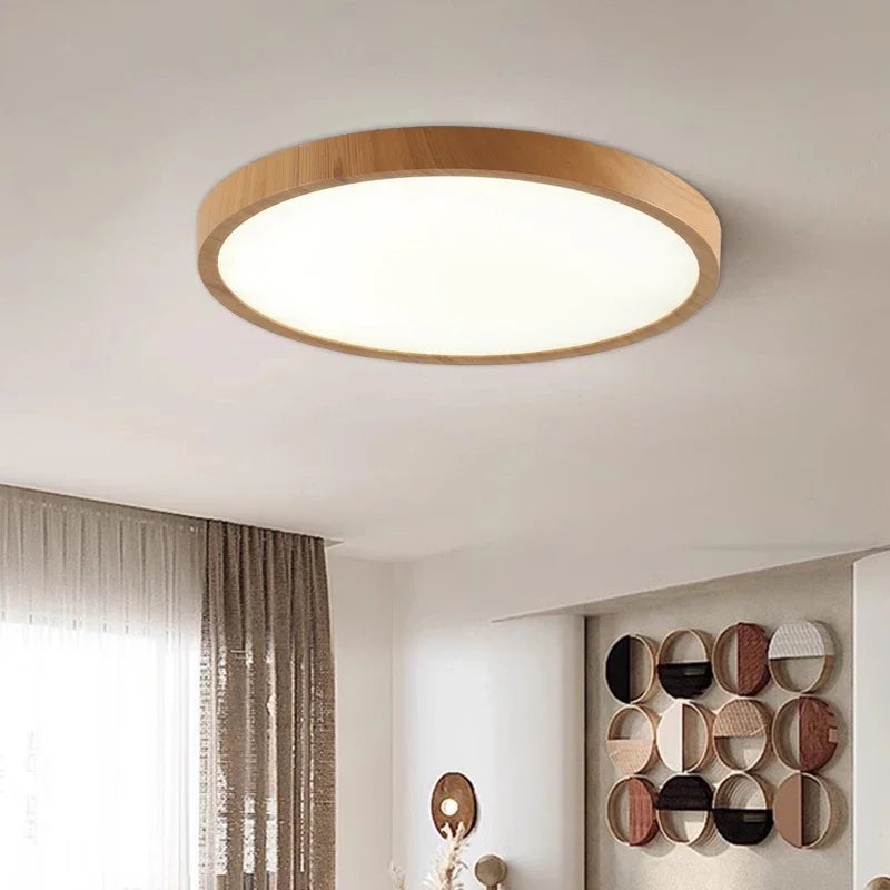 Modern LED Ceiling Light With Ultrathin Wood Grain Design