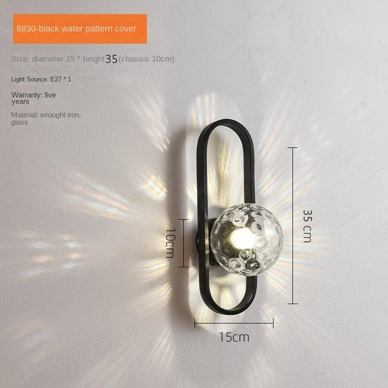 Minimalist Glass Globe Indoor Wall Light Fixture