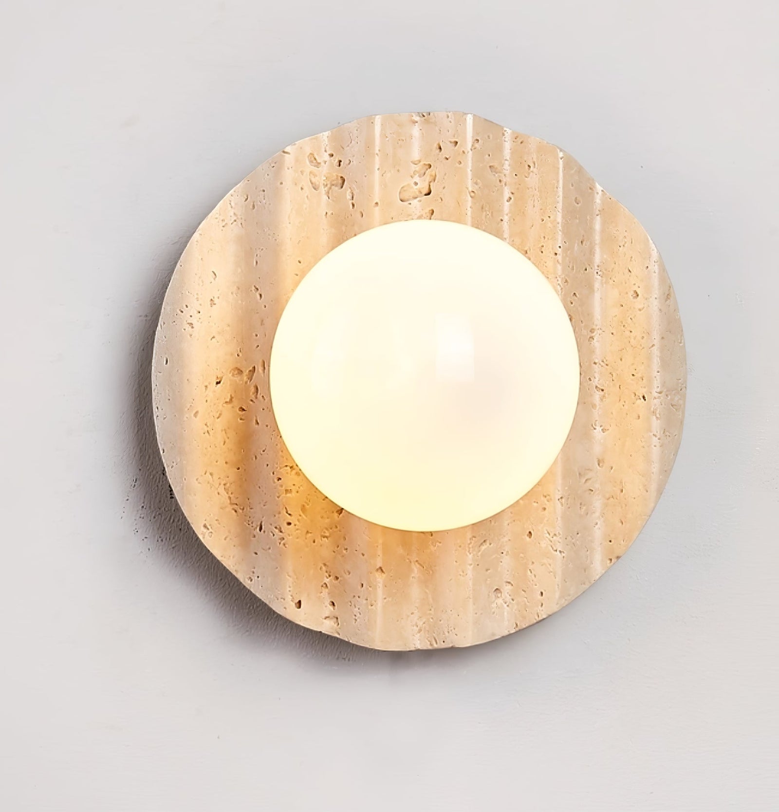 Travertine Contemporary Globe Wall Light