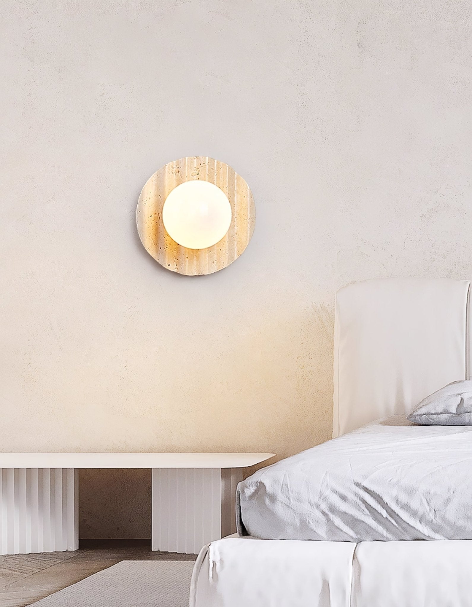 Travertine Contemporary Globe Wall Light