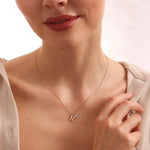 Load image into Gallery viewer, Dainty Serif Initial & Birthstone Necklace