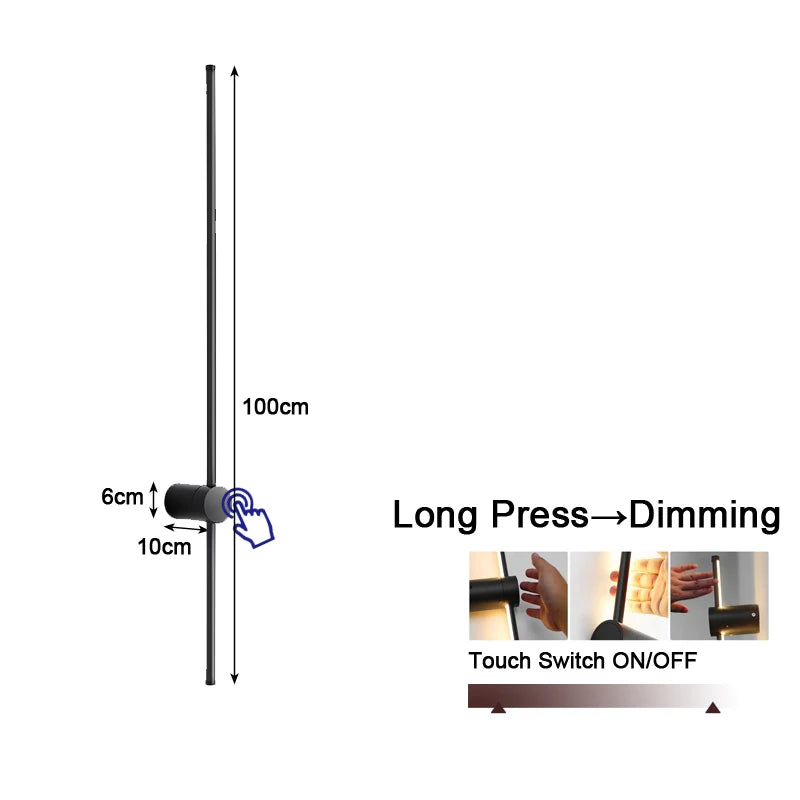 360° Rotatable Touch Dimmable LED Wall Sconce for Bedside & Living Spaces