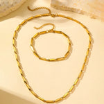Load image into Gallery viewer, Modern Geometric Chain Necklace and Bracelet Set
