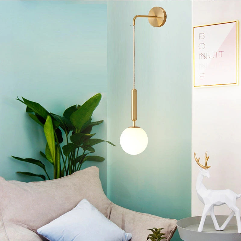 Simple Nordic Globe Luxury Wall Light Fixture