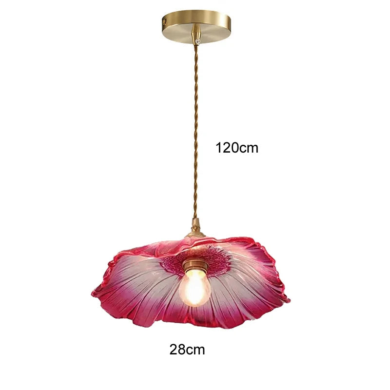 Floral Glass Flush Mount Ceiling Light Fixture