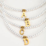 Load image into Gallery viewer, Elegant Gold Accented Pearl Letter Initial Necklace