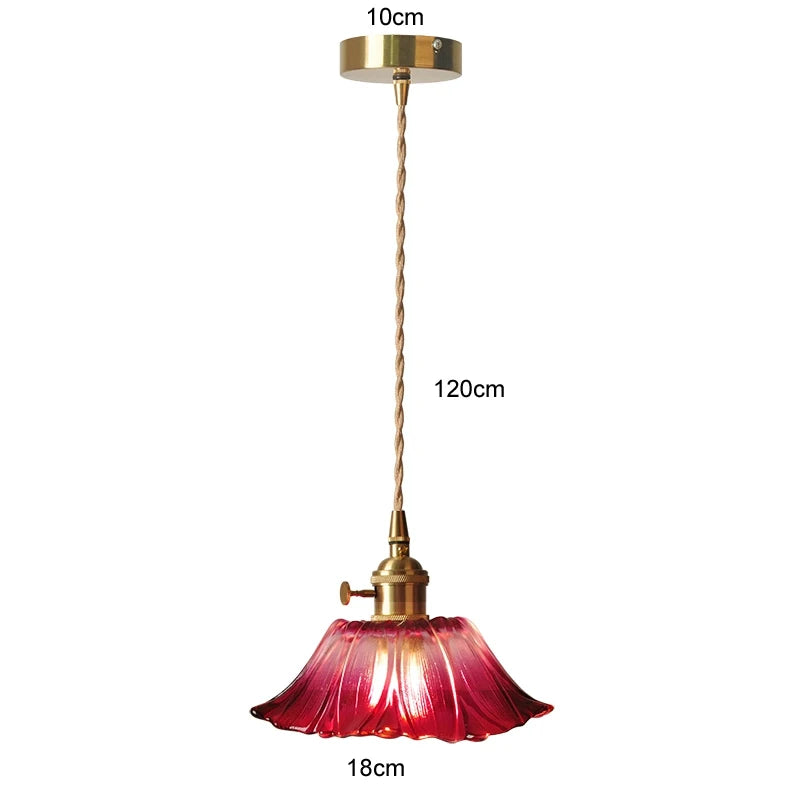 Floral Glass Flush Mount Ceiling Light Fixture
