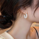 Load image into Gallery viewer, Bold Pearl Accented Hoop Earrings