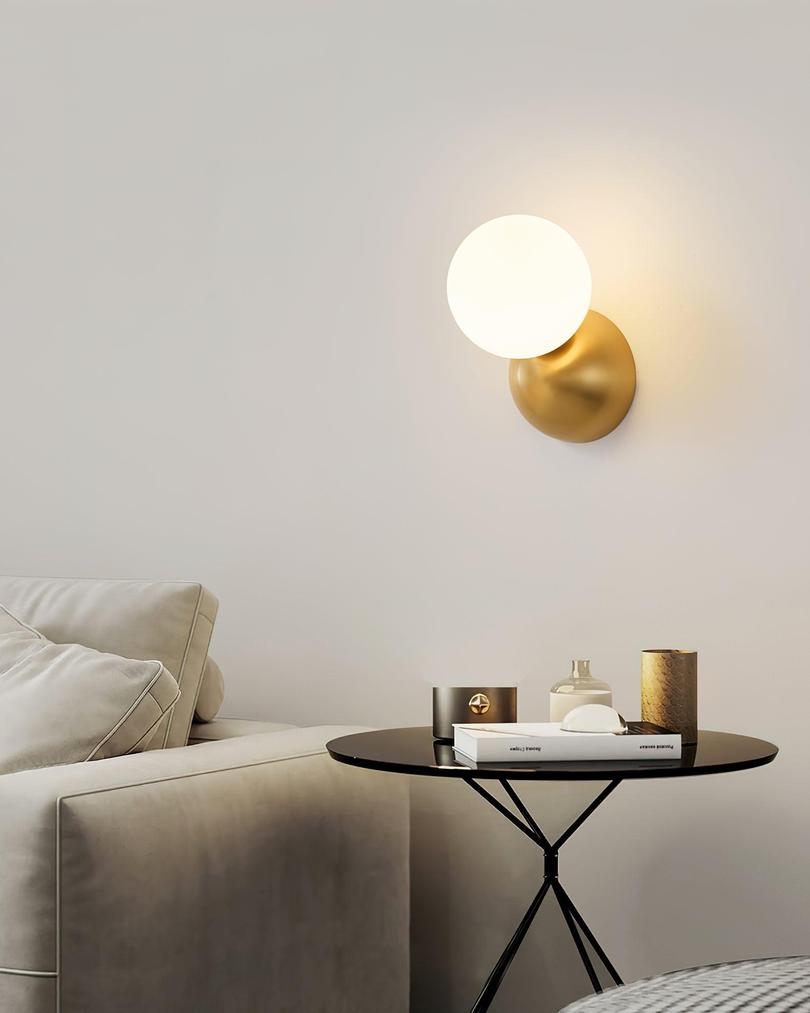 Globe Sleek Matte Brass Finish Wall Light