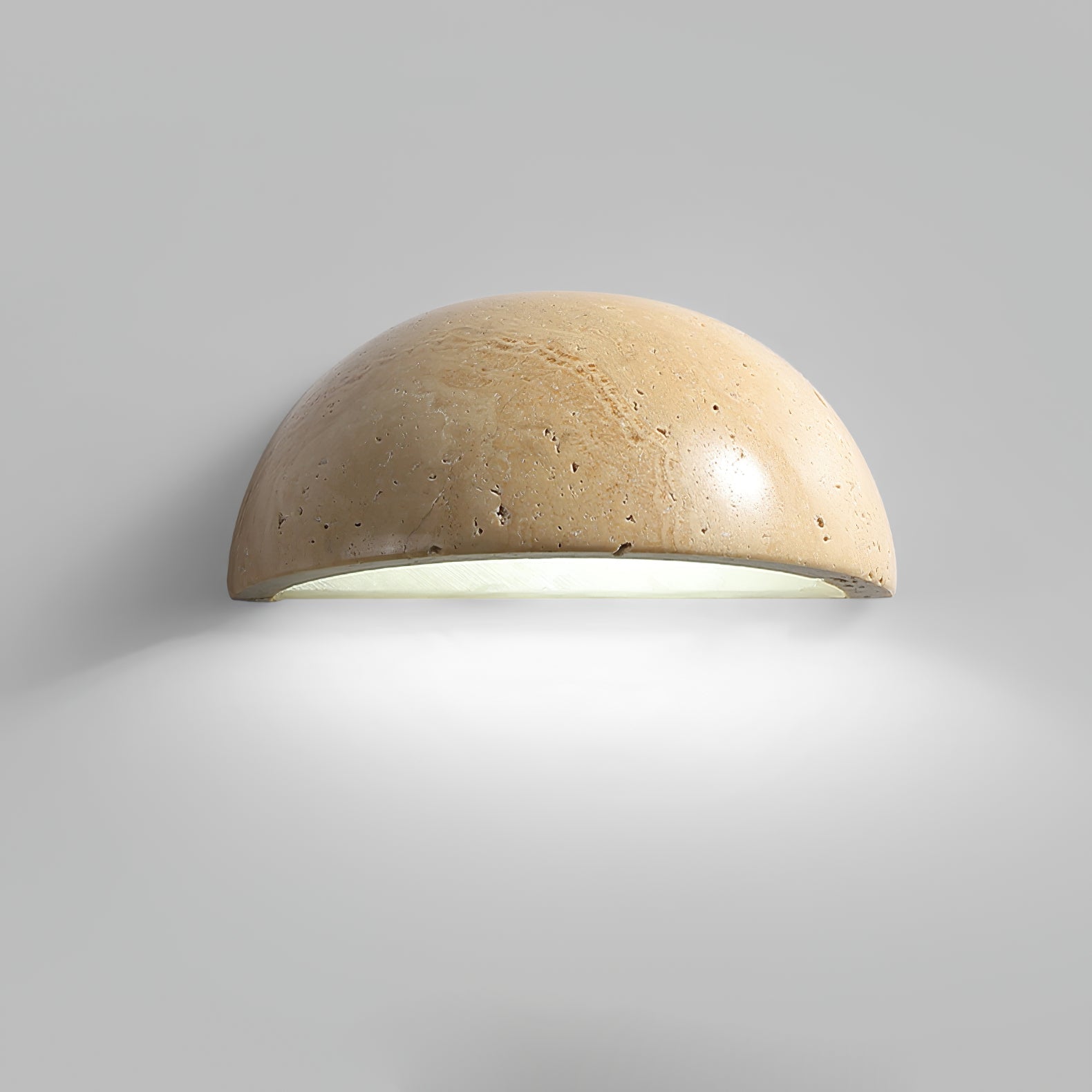 Travertine Half Dome Contemporary Wall Light