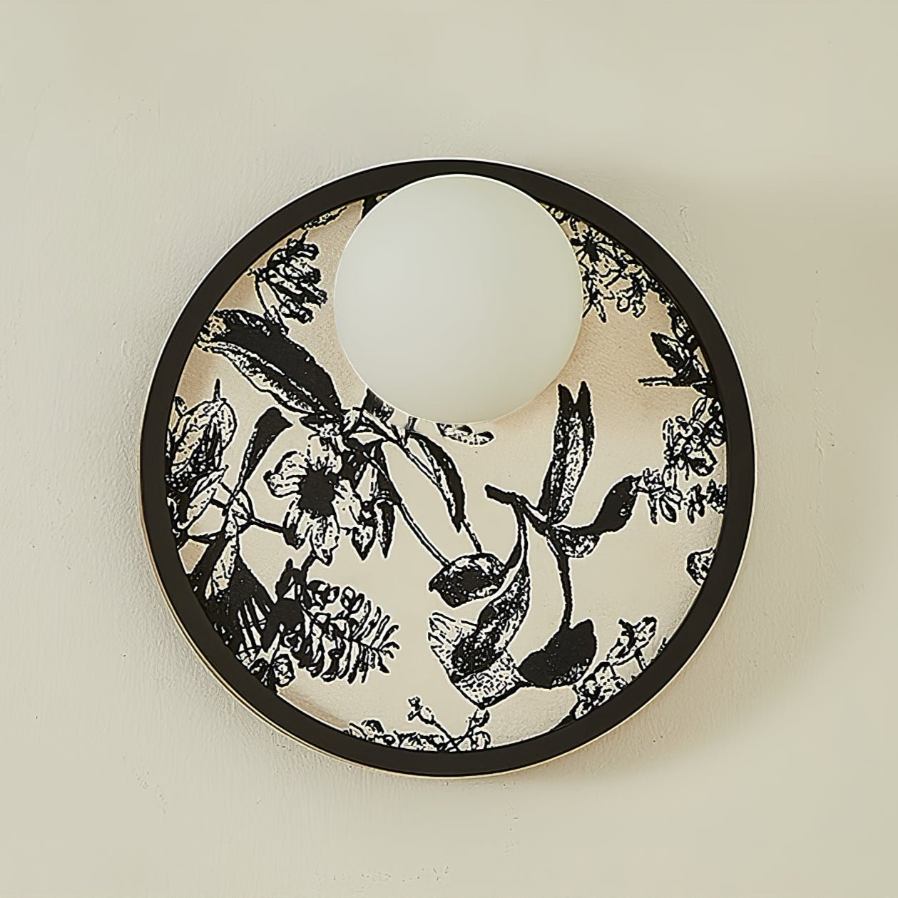 Textured Circular Frame Contemporary Wall Light