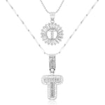Load image into Gallery viewer, 2pc 14k Diamond Letter Initial Necklaces