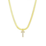 Load image into Gallery viewer, Dainty Diamond Letter Initial Herringbone Necklace