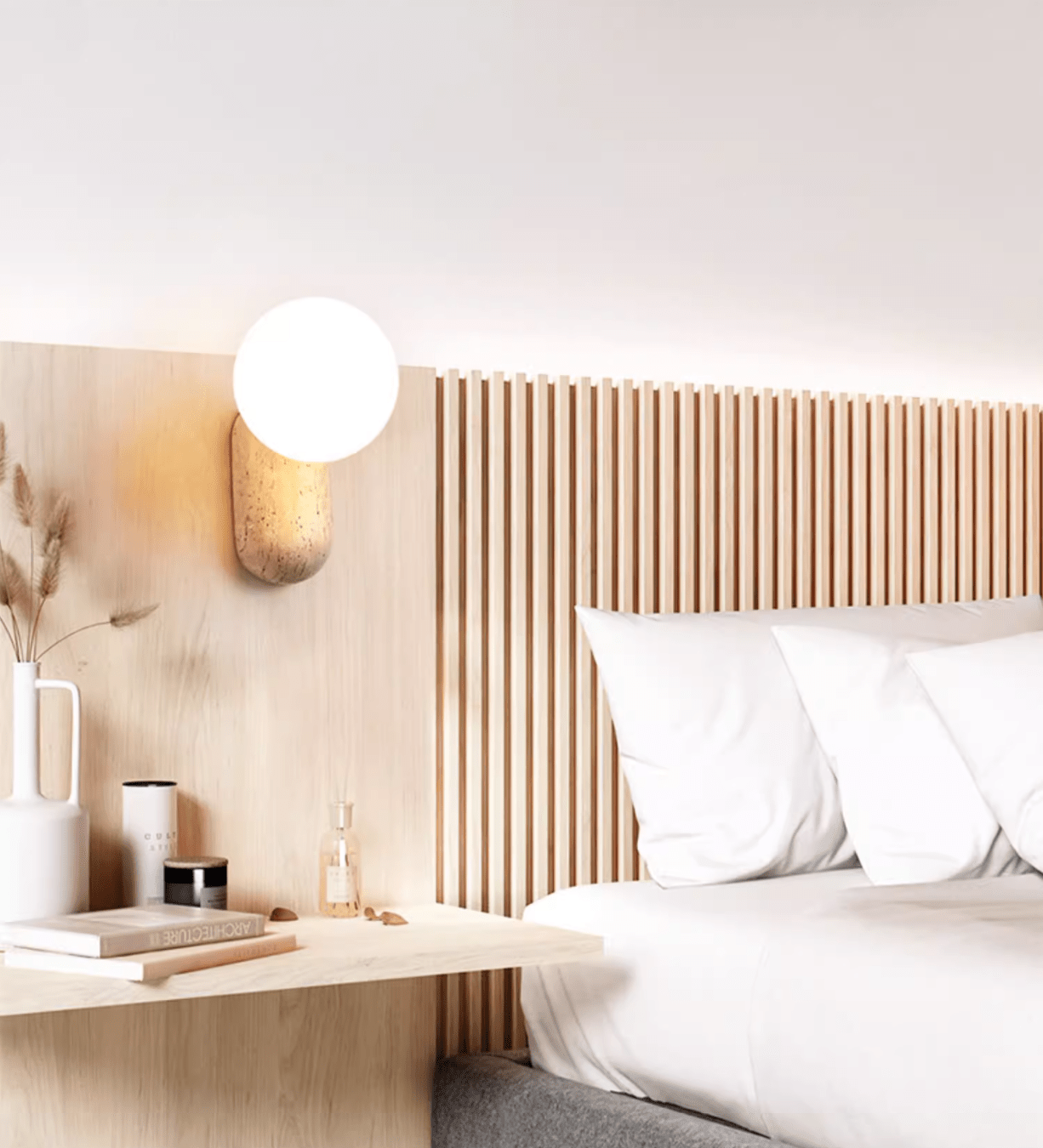 Travertine Pebble Contemporary Wall Light