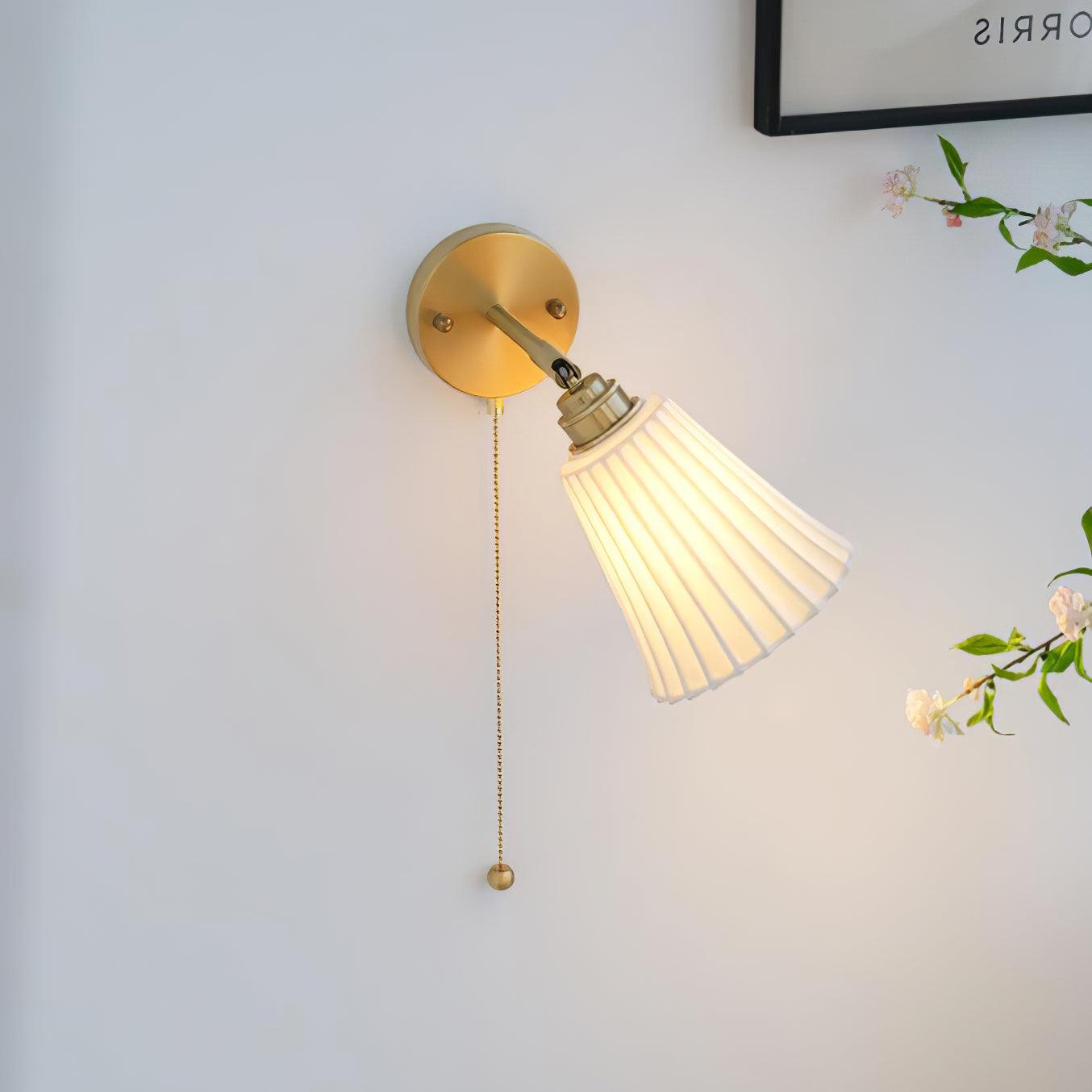 Trumpet Ceramic Polished Brass Wall Light