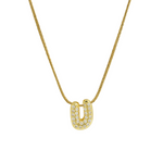 Load image into Gallery viewer, Diamond Bubble Letter Initial Necklace