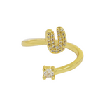 Load image into Gallery viewer, Dainty Bubble Diamond Wrap Initial Ring