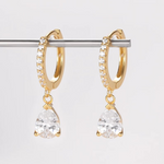 Load image into Gallery viewer, Crystal Drop Earrings Dainty Zirconia Huggies