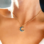 Load image into Gallery viewer, Sun & Moon Necklace Set Layered Celestial Necklace