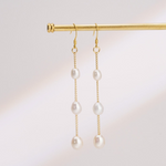 Load image into Gallery viewer, Multiple Pearl Drops Dangle Earrings