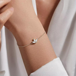 Load image into Gallery viewer, Triple Zirconia Flower Chain Bracelet