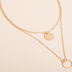 Load image into Gallery viewer, Round Pendant Multi Layer Necklace