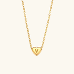 Load image into Gallery viewer, Heart Initial Gold Necklace