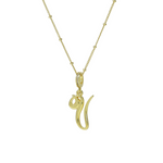 Load image into Gallery viewer, Elegant Cursive Font Satellite Chain Initial Necklace
