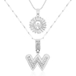 Load image into Gallery viewer, 2pc 14k Diamond Letter Initial Necklaces