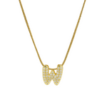Load image into Gallery viewer, Diamond Bubble Letter Initial Necklace