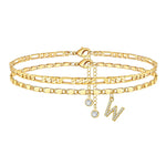 Load image into Gallery viewer, 2pc 14k Diamond Letter Initial Anklet