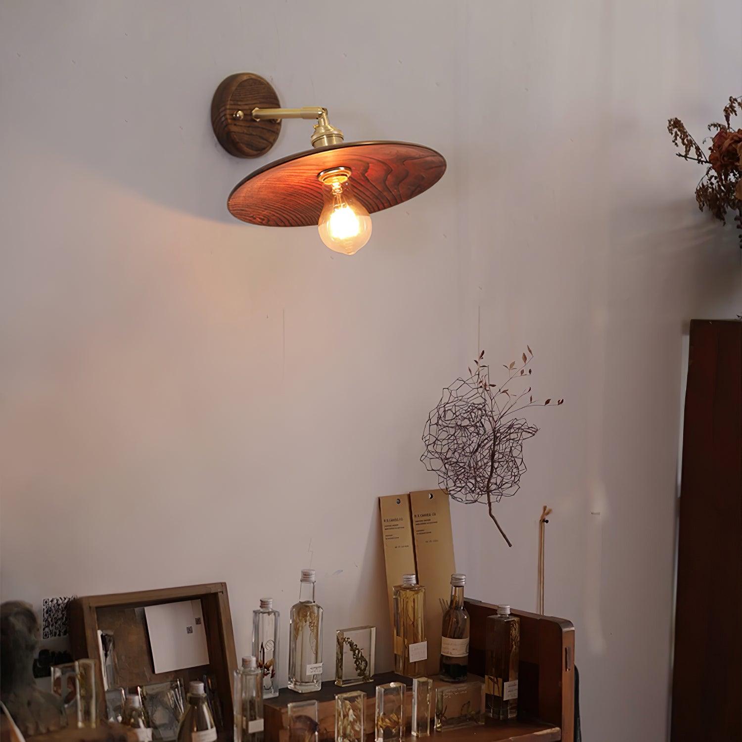 Walnut Flared Classic Elegance Wall Light