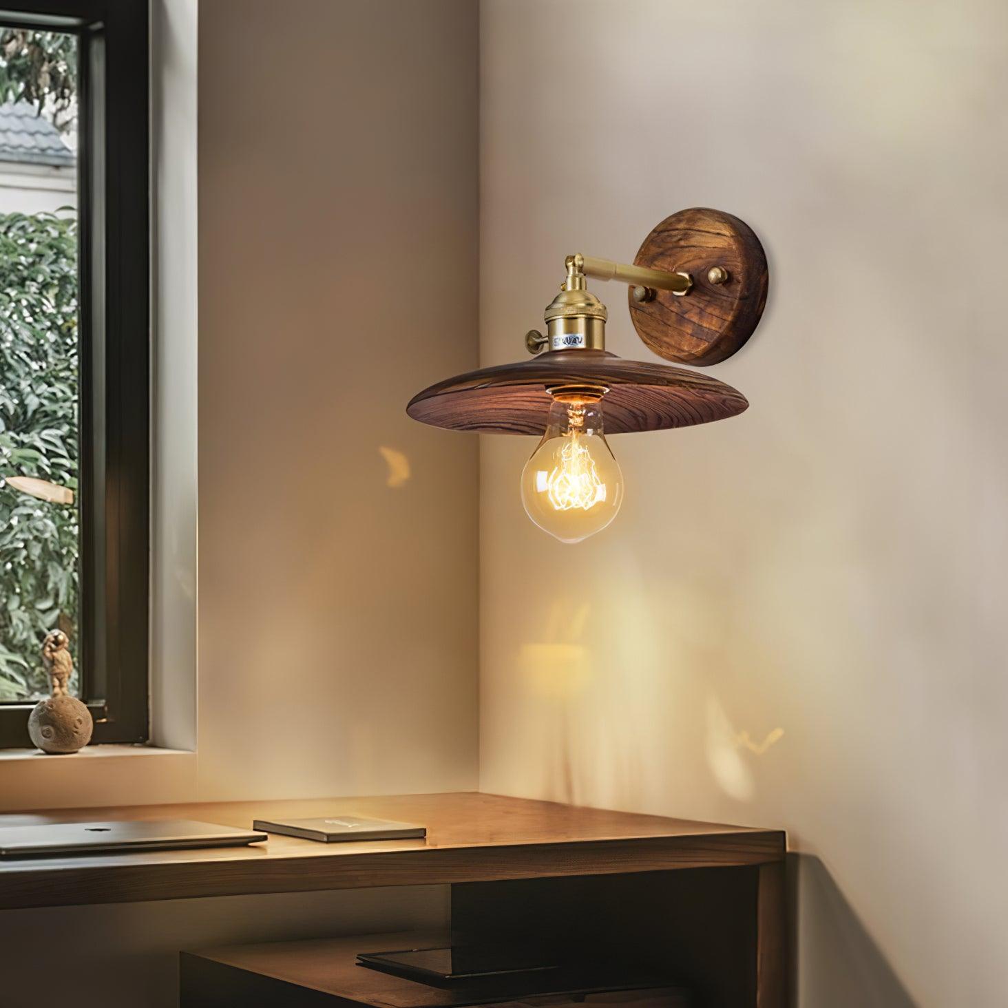 Walnut Flared Classic Elegance Wall Light