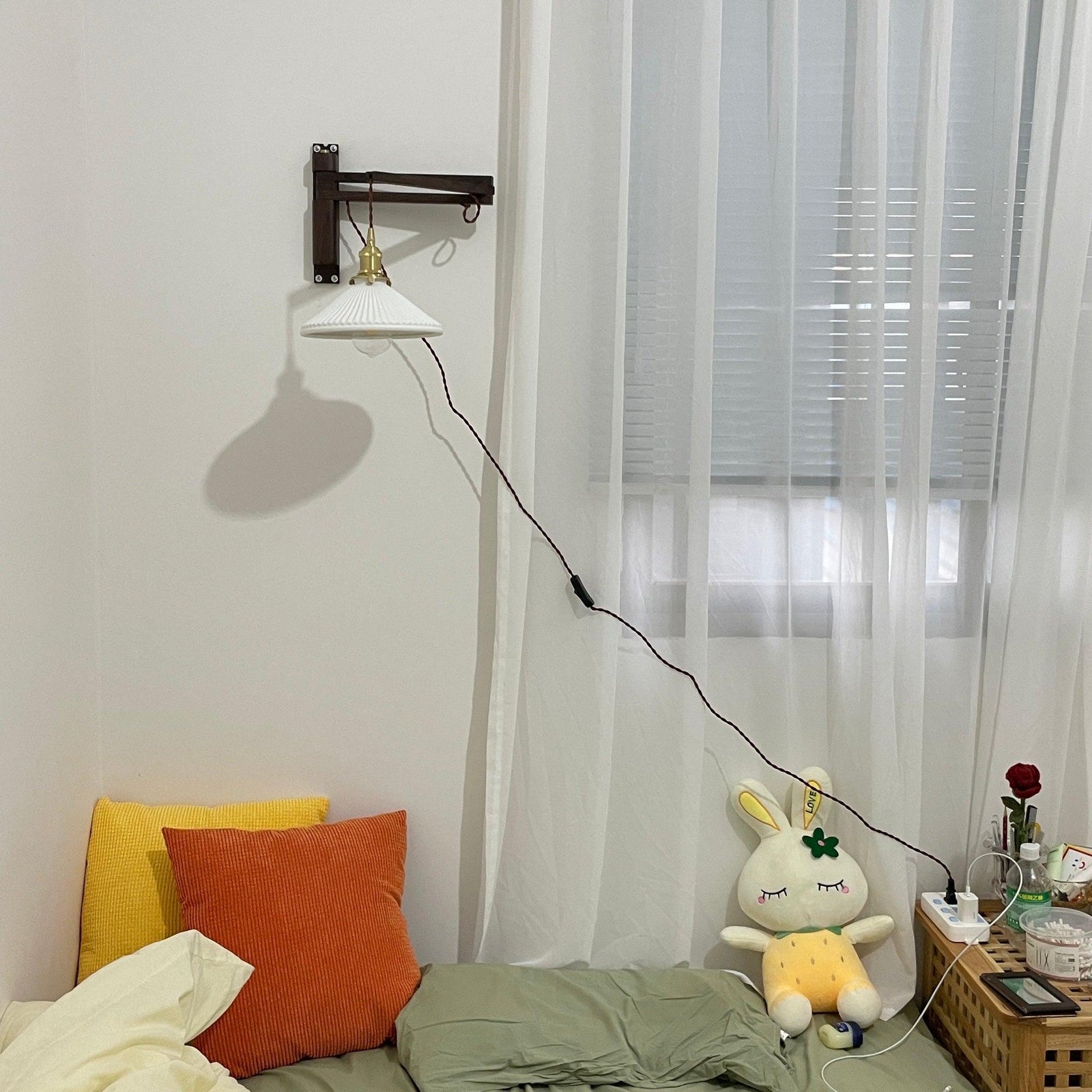 Circular Walnut Nordic Inspired Wall Lamp